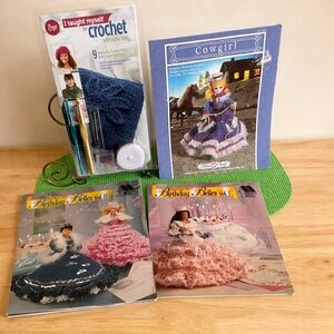 Crochet Pattern Book Bundle Set of 3  + Boye “I Taught Myself to Crochet” Kit